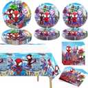 61 PCS Friends Tableware Sets, Birthday Party Paper Plates and Napkins Set Includes 40 PCS Plates, 20 PCS Napkins, 1 Tablecloth for Kids Birthday Party Supplies