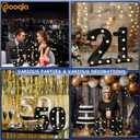 Pooqla Decorative Led Light Up Number Letters, Black Plastic Marquee Number Lights Sign for 10th Birthday Party Wedding Decor Battery Operated Black Decoration 10