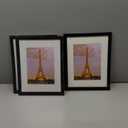 upsimples 8.5x11 Picture Frame Set of 3, Made of High Definition Glass for 6x8 with Mat or 8.5x11 Without Mat, Wall and Tabletop Display Photo Frames, Black