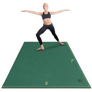 GXMMAT Large Yoga Mat 6'x4'/6'x6'/7'x5'(7mm/9mm), Extra Thick Workout Mats for Home Gym Flooring,Ultra Comfortable Non-Slip Quick Resilient Barefoot Wide Exercise Mat for Pilates,Stretching,Meditation
