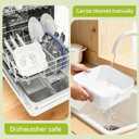 2PCS Nesting Plastic Colander & Strainer Set, 2-in-1 Fruit Washing Bowl with Strainer for Veggies, Berries, Pasta, Large Capacity BPA Free Dishwasher Safe