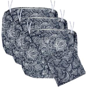 NettyPro Outdoor Cushion Covers for Patio Furniture 4 Pack UV Resistant Water Repellent Patio Chair Seat Cushion Slipcovers, 24 x 24 x 4 Inch, Replacement Cover Only, Slate Grey Paisley