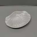 FORLONG Ceramic Ocean Seashell Soap Dish, for Bathroom,Tub and Kitchen Sink-White