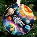2 x ZAGKOO Astronaut Christmas Ornament 2025 - Universe Space Ornaments for Tree - Planet and Solar System Ornament for Astronomy Lovers, Kids, Men, Women, Science Fans - Galaxy Themed Acrylic Xmas Decor