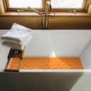 Non-Slip Bathtub Mat OTHWAY Soft Rubber Bathroom Bathmat with Strong Suction Cups (Orange, 16x31.5 inch)