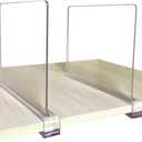 CY craft Shelf Dividers for Closets, Clear Acrylic Shelf Divider for Wood Shelves and Clothes Organizer/Purses Separators Perfect for Kitchen Cabinets and Bedroom Organizer, 2 Pieces