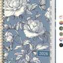 2026 Planner, Weekly and Monthly Calendar Planner for Women, Jan 2026 - Dec 2026, Hardcover Planning Agenda book with Tabs, Spiral Bound, Inner Pocket, Perfect for School Office Supplies, 6.3" x 8.5" - Butterfly Peony