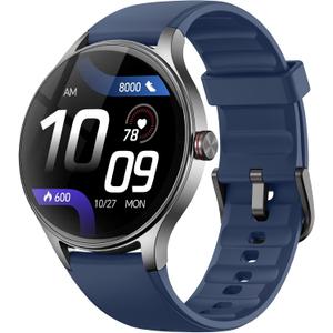 Fitpolo Smart Watches for Men/Women, 1.27" Round Smartwatch Fitness Tracker with Bluetooth Calls (Make/Answer), Heart Rate/SpO2/Sleep Monitor, 12 Days Battery, IP68 Waterproof - Blue