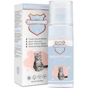 JAMBOS Cat Deterrent Spray - Safe Indoor & Outdoor Deterrent for Furniture Protection, Effective Training Aid with Natural Ingredients - Non-Toxic Anti-Scratch Formula (Blue, M)