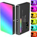 VIJIM VL120 RGB Video Light, Portable LED Camera Light Panel 0-360 Full Color, CRI 95+ 2500-9000K LED 3100mAh Rechargeable DSLR Lighting for Vlogging, Photography, Video Conference