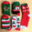 Loritta 5 Pairs Womens Fuzzy Socks Winter Warm Cozy Fluffy Super Soft Slipper Socks (D2-colorful Christmas)