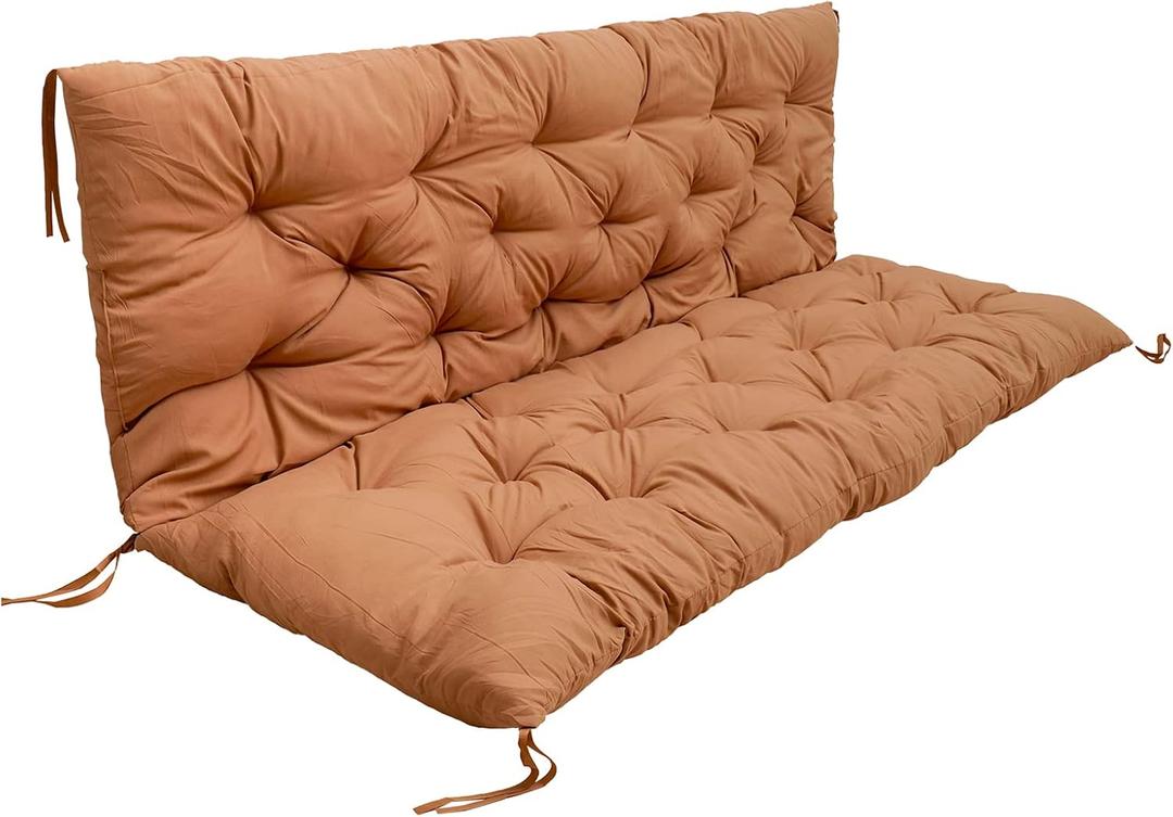 Replacement Cushions for Outdoor Swing, 2-3 Seat Swing Replacement Cushions, Lace-up Swing Cushions for Outdoor Furniture,Suitable for Garden, Patio,Living Room (Khaki,60 * 40 in)