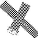 Mingdao Compatible with Galaxy Watch 7 6 5 4 /Watch5 Pro / Watch3 (41mm) / Galaxy Watch (42mm) / Active2 / Active Stylish PU Leather Band Replacement Strap, Houndstooth MD6979