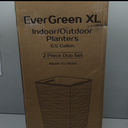 Mueller M-Resin Heavy Duty Tall Planter, Indoor/Outdoor Grande Plant, Tree, Flower Pot, 2-Piece Set, 18, Modern Design, Built-in Drainage, Dark Grey (18 x 9")