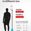 Abahub SUP Paddles - 3 Piece Adjustable Stand up Paddle - Lightweight Oar for Paddleboard, Aluminum Alloy PU Coated Shaft 68" - 84", Blue Plastic Nylon Blade