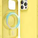 oakxco Silicone Case for iPhone 16 Pro Max Case Magnetic, Compatible with Magsafe Wireless Charging, Slim Thin Soft Rubber Gel, Girly Cute Aesthetic Trendy Hard Shell Mag Safe Cover for Women, Yellow