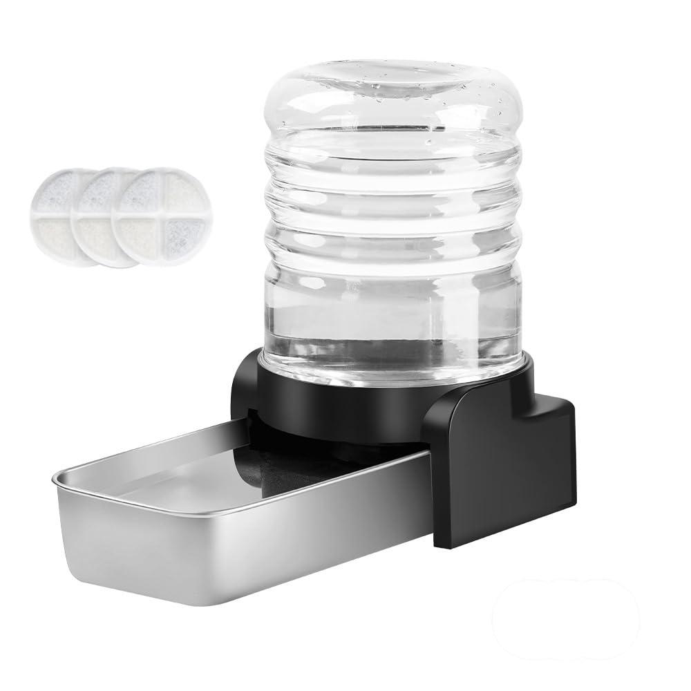 Marchul 7.2L Dog Water Dispenser, Large Dog Water Bowl Dispenser with Stainless Steel, Automatic Gravity Pet Bowl for Dogs Medium to Large (3 Filters)