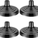 Leinuosen 4 Pcs Flag Holder Stand FlagPole Stand Flag Pole Base for Indoor Outdoor 1.3/1.1 Inch Diameter Flagpole Garden House Classroom Churches Meeting Party Flags Banner (Black)