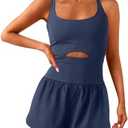 Wenlia Women Workout Romper Onesie with Padded Bras Sleeveless One Piece Outfits Shorts Atheletic Running Jumpsuit Clothes, XS