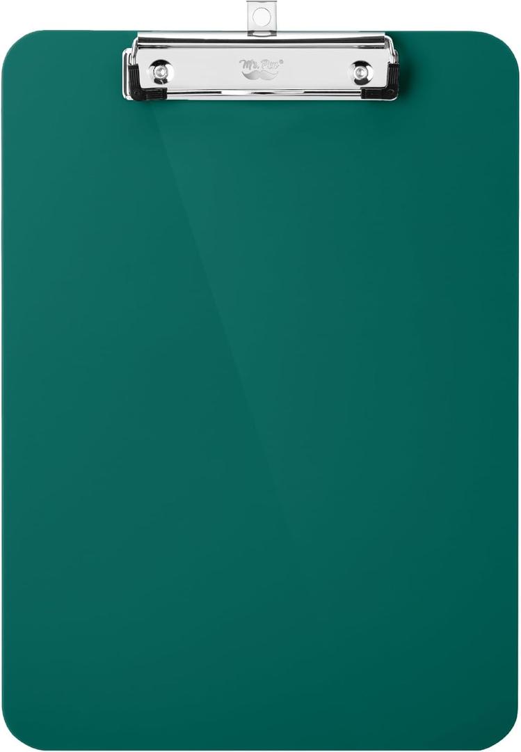 Mr. Pen- Plastic Clipboard, 12.5 x 9, Dark Green, Clipboard Plastic, Low-Profile Metal Clip with Retractable Hanging Hole