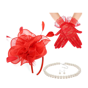 Gionforsy Kentucky Derby Hat Fascinator Veil Headband Pillbox Set for Wedding Tea Party