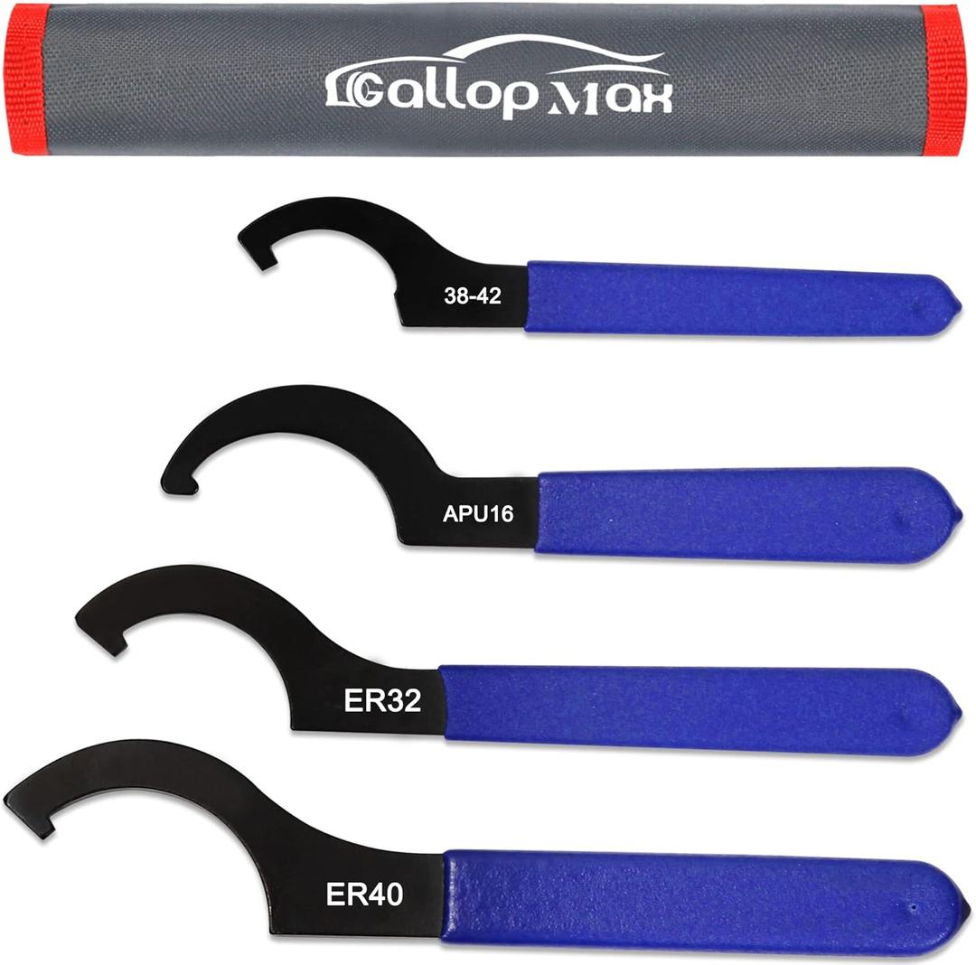 4Pcs Universal Coilover Spanner Wrench Set, Shock Wrench Adjustable Spanners for Most Car and Motorcycle Coil Over Shock Adjustments (Red)