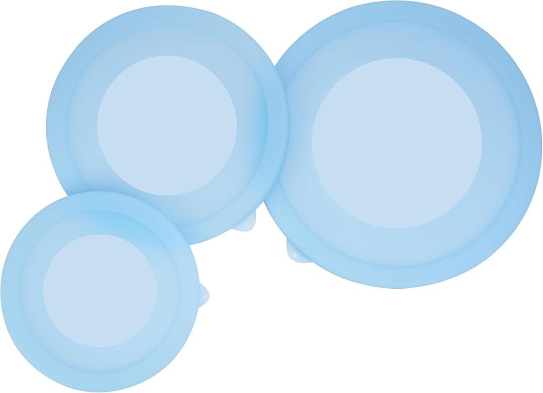 3 Pack Silicone Replacement Lids for OXO 1.5-Quart, 3-Quart & 5-Quart Good Grips Stainless-Steel Mixing Bowls, See-Through Silicone Lids, Dishwasher & Microwave Safe (Bowls Are Not Included)