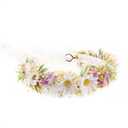 Wildflower Flower Crown for Baby 1st Birthday Party Headpieces Toddler Headband Hair Accessories for Girls Photo Prop Cake Smash Photography (White-Toddler size)