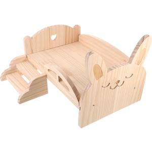 balacoo Elevated Wooden Hamster Bed Stairs Multi-Purpose Small Pet Bed for Chinchilla Squirrel