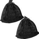 2 Pcs 12.2" x 15.9" Pump Barrier Bag, Pond Pump Filter Bag, Black Media Bag Large Pump Mesh Bag for Outdoor Water Ponds Filters (2Pcs-12.2"x 15.9")