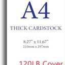 Thick White A4 Cardstock - 120lb Cover (325gsm) - Premium Heavyweight Paper for Printing, Crafting & Invitations - 8.3" x 11.7" - 50 Sheets