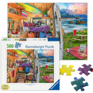 Ravensburger - Rig Views - 500 Piece Large Format Jigsaw Puzzle - Stunning Imagery - Bold Colors & Intricate Details - Adventure in Van Life - Premium Quality - Puzzles for Adults Ravensburger - Rig Views - 500 Piece Large Format Jigsaw Puzzle - Stunning Imagery - Bold Colors & Intricate Details - Adventure in Van Life - Premium Quality - Puzzles for Adults
