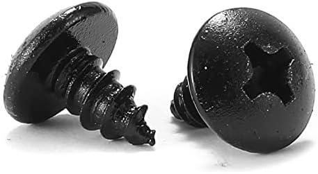 #4 x 1/4" Wood Screw 100Pcs Truss Head Phillips 18-8 (304) Stainless Steel Fast Self Tapping Screws Black Oxide by SG TZH