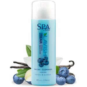 TropiClean SPA Tear Stain Remover for Dogs | Blueberry Facial Shampoo | Odor Eliminator | Tearless | Whitening and Brightening | Made in USA | 8oz.