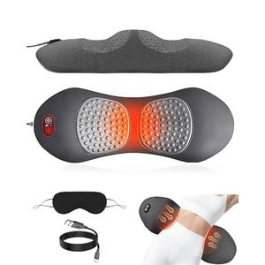 LKYEVCO 3 in 1 Electric Lumbar Support Pillow,Back Massager with Heat, Vibration, Traction,Lumbar Massager Support Pillow adjustable Height for Bed and Chair for Relief Deep Tissue,Waist Wedge Bolster