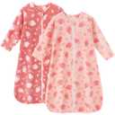 Fleece Baby Sleep Sack 12-18 Months Long Sleeve 2.0 Tog Baby Wearable Blanket with 2-Way Zipper Warm Sleeping Sack for Toddler Infant - Large Pink Strawberry