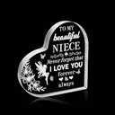 To My Niece Acrylic Keepsake Plaque, Inspirational Gifts from Aunt Uncle, Birthday Christmas Graduation Gifts for Niece, Cute Desk Decor for Nieces, Pack Of 2