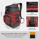 Basketball Backpack with Ball Compartment (Red)