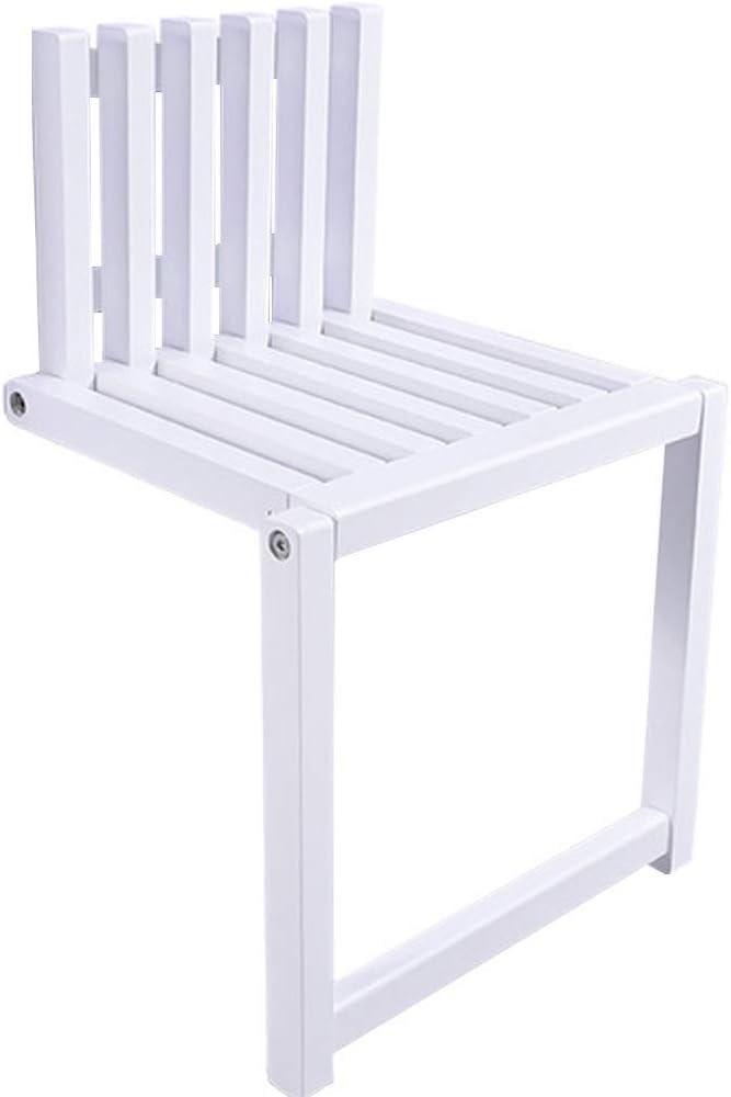 Folding Chair Wall-Mounted Invisible Shoe-Changing Stool Made of Solid Wood Wall Seat Folding with Support Legs Saving Space Suitable for Various Occasions White, 10.23 inches x 14.96 inches x 13.77 inches