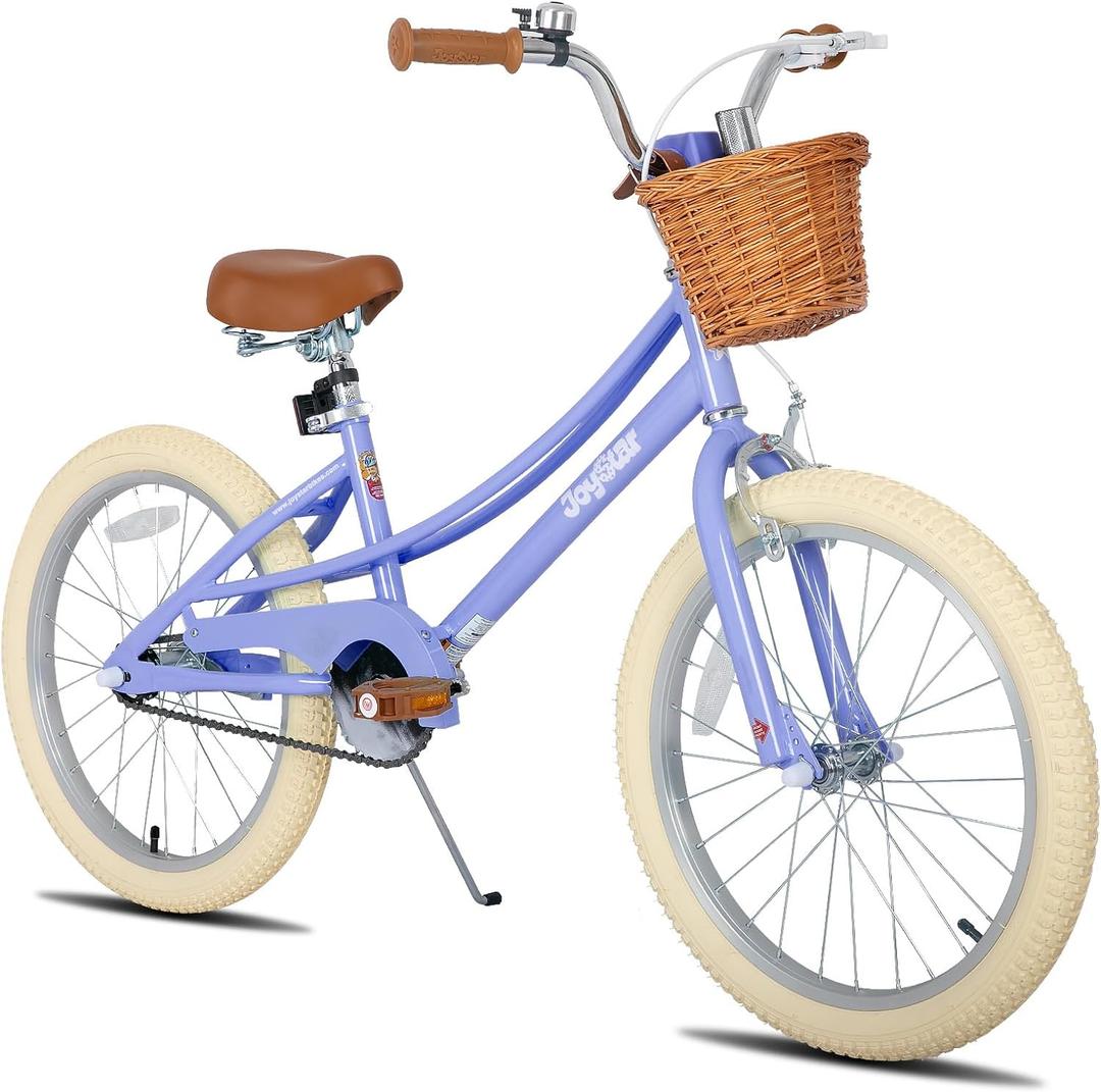 JOYSTAR Girls Bike Kids, 20" Retro Style Kids Bike with Training Wheels, 20 Inch Children Bicycle with Kickstand