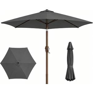 7.5ft Patio Umbrella, Outdoor Table Market Umbrella with Smooth Crank Lift, 6 Windproof Fiberglass Ribs, UPF50+ UV Protection for Deck, Pool, Garden and Backyard