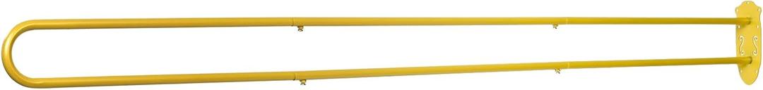 tonchean Partition Curtain Rod 6.56FT U-Shape Room Divider without Curtains Metal Support Wall Mounted Privacy Partition Rod with Flat Hook Inherent for Beauty Salon Spa Bedroom Hospital, Gold