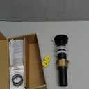 Pop up Sink Drain Stopper for Bathroom Vessel Vanity Sink Art Basin Matte Black, Small Cap with Overflow, Metal Pop-up Drain Strainer with Detachable Basket Stopper