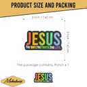 Jesus Way Truth Life 3 Inches Iron On/Sew On Embroidered Applique Patches, Bible Verse Embroidery Patches, DIY Accessories for Backpacks, Army Vests, Bags, Hats, Clothes, Gift for Christian