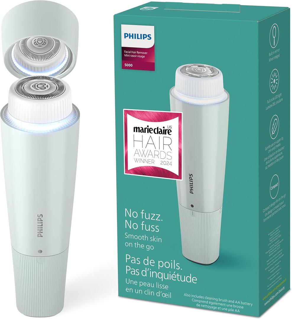 Philips Beauty Series 5000 Electric Shaver and Personal Groomer for Women, Cordless & Compact, Hypoallergenic Head, Gentle & Quick Hair Removal Easy Touch Ups, Mint Green, BRR474/00 (1 Count (Pack of 1))