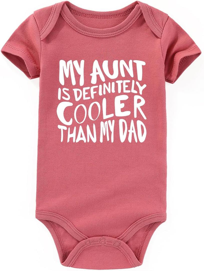My Aunt Is Cooler Than Dad Baby Clothes Gender Neutral Aunties Bestie girl Outfits boy Bodysuits (12-18 Months)