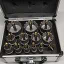 GSTK Upgrade Heavy Duty Carbide Hole Saw 14 Pcs,Metal Steel Hole Saw Drill Bit,TCT Hole Cutter,Alloy Hardness Upgrade, with 2*Extra Titanium Plated Pilot Center Drill and 2*L-Wrench