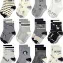 RATIVE Non Skid Anti Slip Crew Socks With Grips for Baby Infant Toddlers Kids Boys