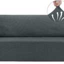 Asnomy Couch Covers for 3 Cushion Couch Stretch Sofa Covers Slipcovers, Pet Protector Furniture Covers for Dogs Cats Spandex Jacquard Fabric Small Checks（X-Large，Gray）