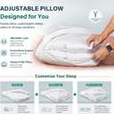 Nuzzle Pillow Standard Adjustable Neck Pillow,Soft Luxury Hotel Feel | Bed Pillows Standard with Adjustable Height & Firm Feel for Side, Back and Stomach Sleepers–Gift for Women & Men
